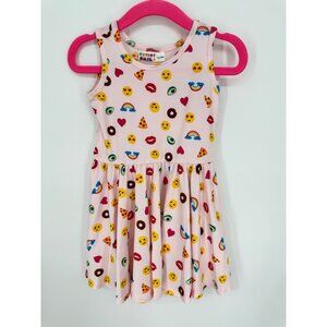Dotdotsmile Girls Tank Dress Size 12/24 Months Pink with Fun Emoji Print NWT